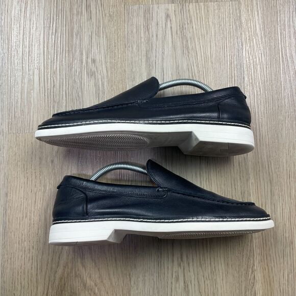 Allen Edmonds Wilder Mens 9 Black Slip On Loafers Venetian Leather Low Top - Picture 6 of 10